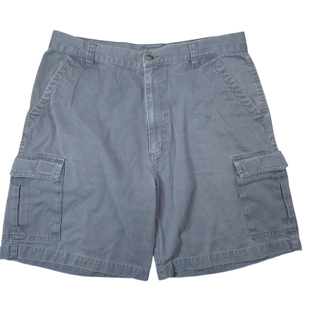 Croft & Barrow Cargo Shorts Mens 36 Gray Cotton Canvas Casual Fade Workwear Hike